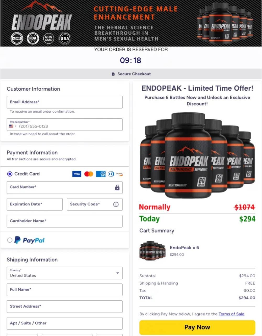 EndoPeak-secure-order-payment-official-website